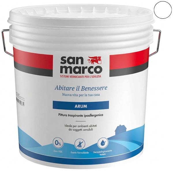 SAN Marco Arum Bianco Idropittura Traspirante Ipoallergenica per Interni - SAN MARCO